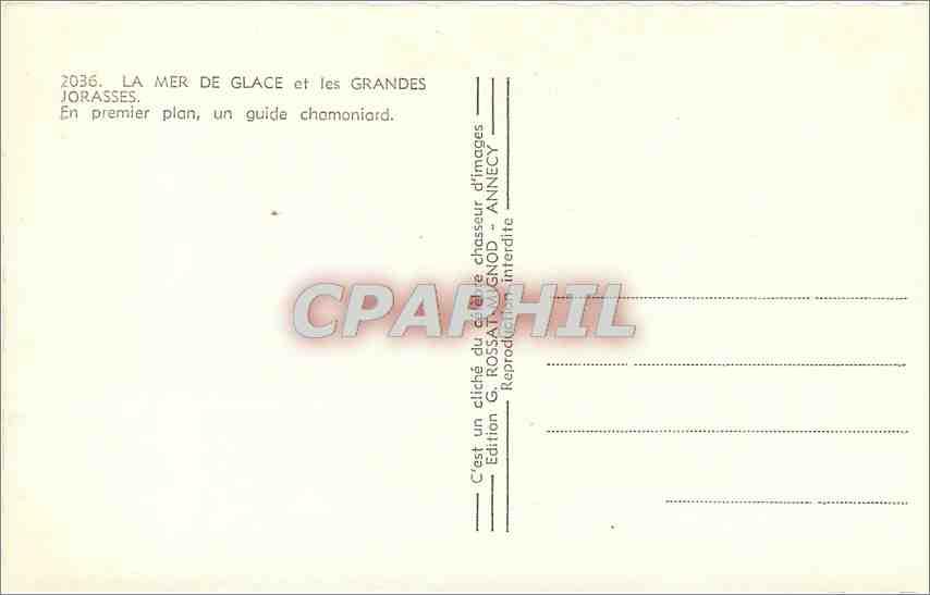 CPM La Mer de Glace et les Grandes Jorasses — Rückseite