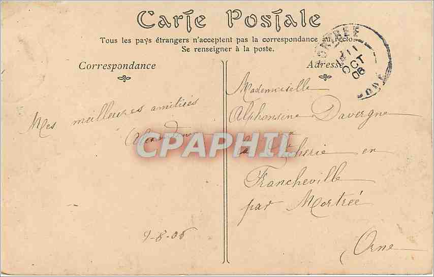 CPA Bois de Boulogne - Le Moulin de Bagatelle — Rückseite