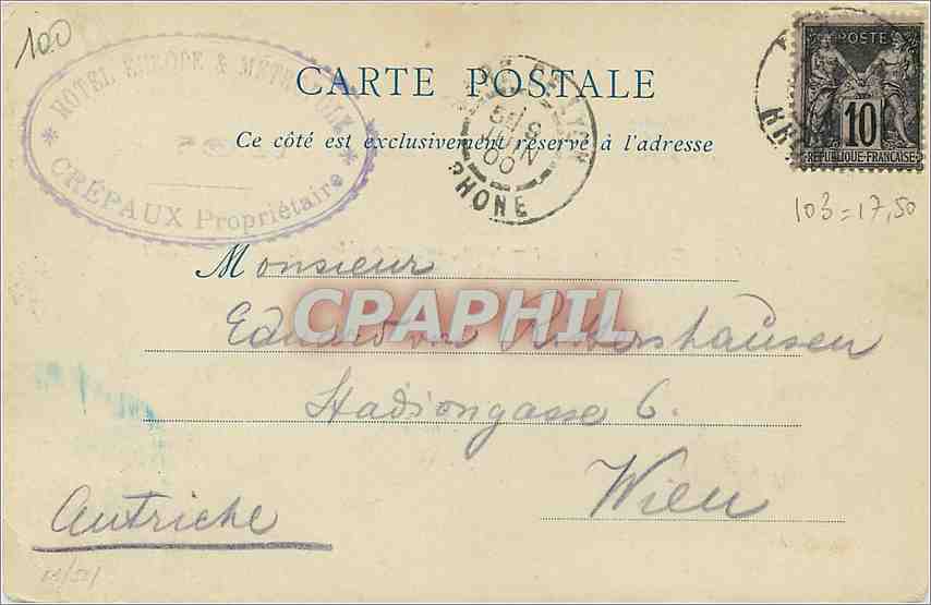 CPA Lyon - Vue sur la Saone prisde du Pont Tilsitt Carte 1900 Bateau — Rückseite