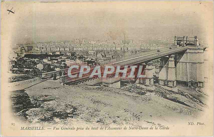 MARSEILLE — Vue Générale prise du haut de l'Ascenseur de Notre-Dame de la Garde — ND. Phot.