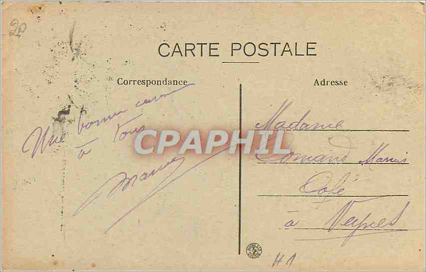 CPA Perpignan - Place de la Victoire Grand Cafe de la Paix — Rückseite