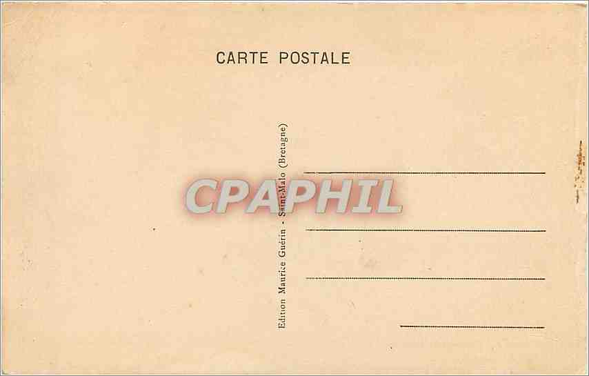 St-Malo (Bretagne) — View from the Digue — Le Fort National, Le Grand Bé — publisher Motice, no. 19 — Back