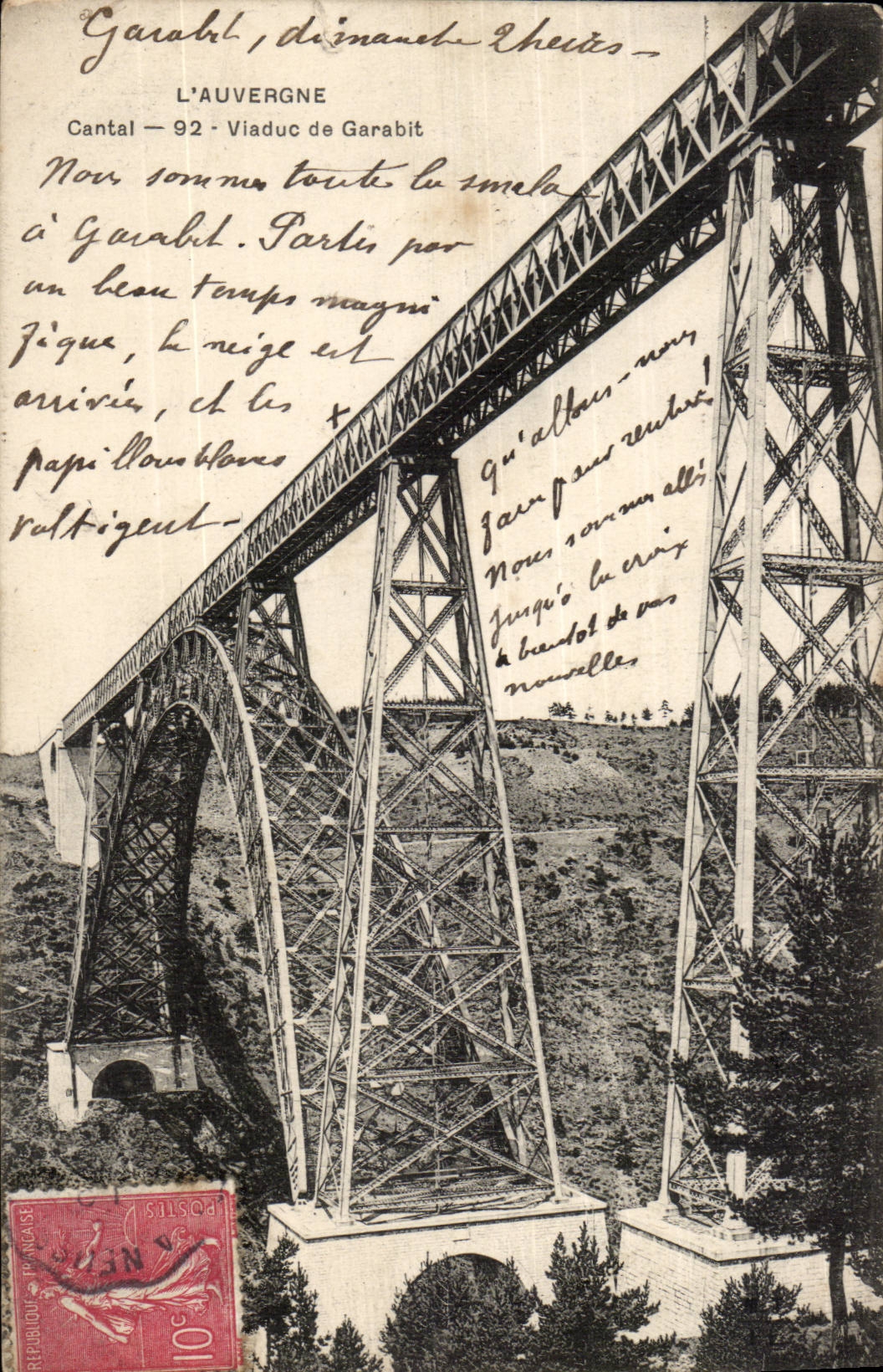 Le Viaduc du Garabit - hauteyr 122m Longuer 164 Ouverture de l'arc 165 - CPA 