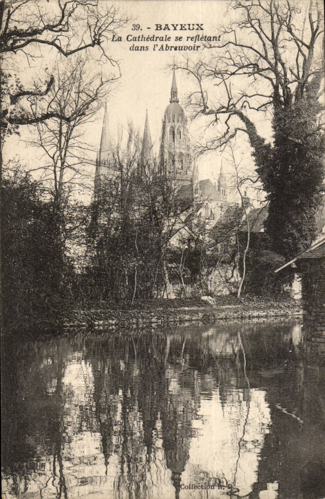 Bayeux — La Cathédrale se reflétant dans l'Abreuvoir — Collection R. D.