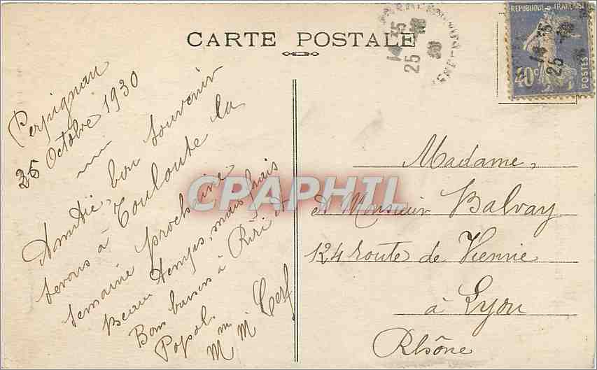 CPA Perpignan Le Castillet et le Pont  — Rückseite