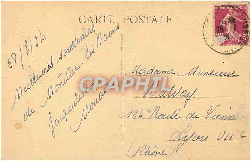 Le Lautaret (2075 m) — Jardin Botanique, au fond, le Grand Galibier (3242 m) — Mile Jonbert, éditeur, Gyp, n° 1163 — Rückseite
