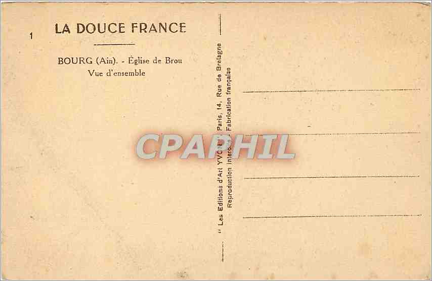 CPA Bourg Ain Eglise de Brou Vue d'Ensemble  — Rückseite