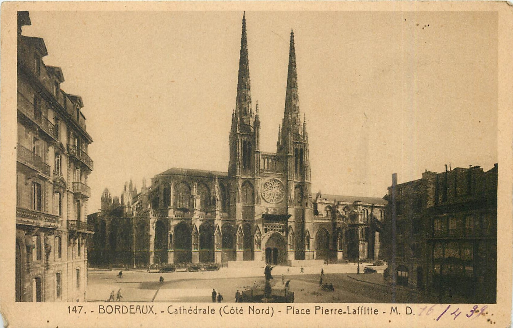CPA Bordeaux Cathedrale Cote Nord Place Pierre Laffitte