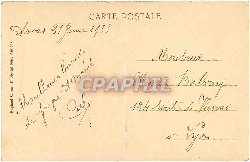 CPA Amiens Le Monument aux Morts  — Rückseite