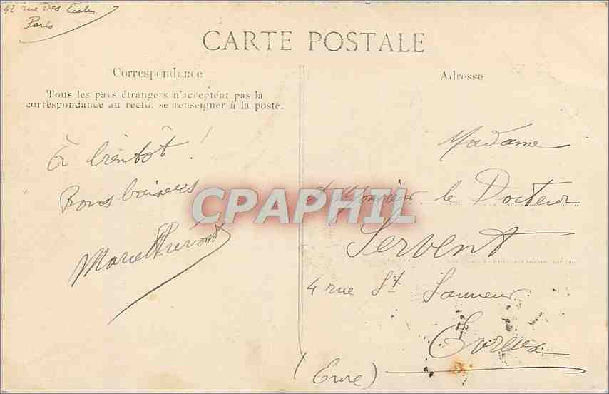 CPA Paris Vue Panoramique  — Rückseite