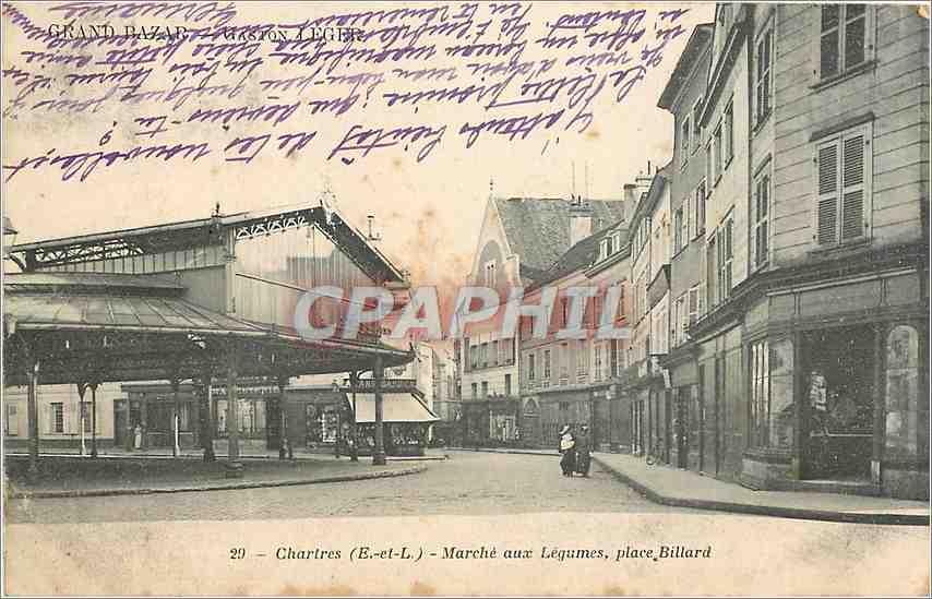 CPA Chartres E et L Marche aux Legumes place Billard 