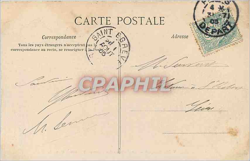 CPA Versailles Le Palais La Cour de Marbre  — Verso