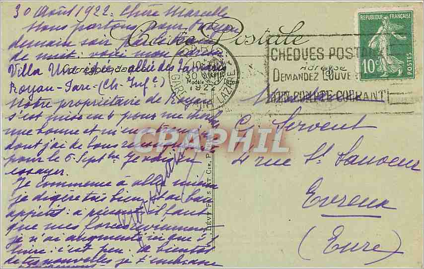 CPA Saint Germain en Laye Facade Septentrionale du Chateau ou fut presente le traite de Paix aux Ple — Verso