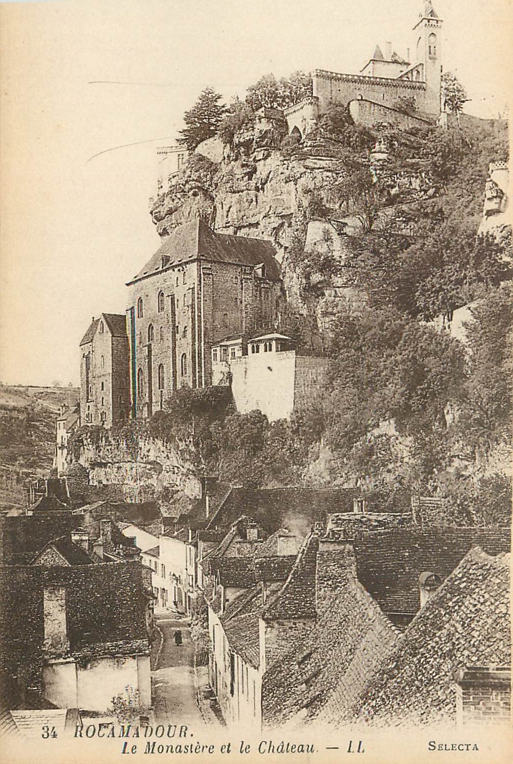 CPA Rocamadour Le Monastere et le Chateau 