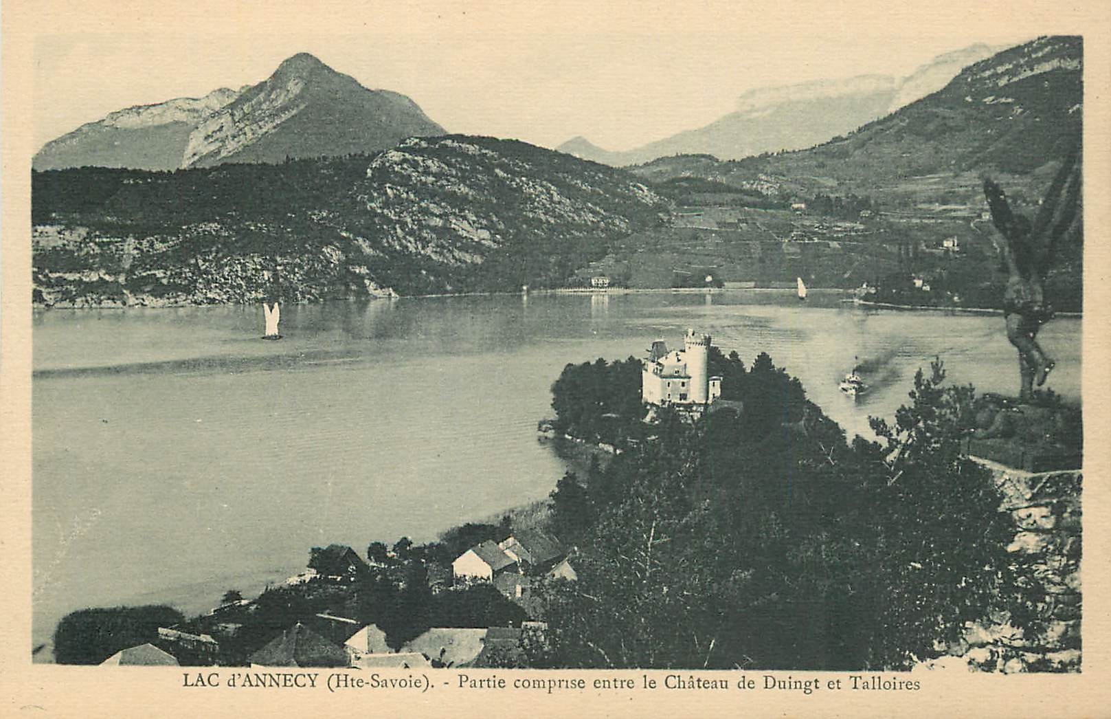 CPA Lac d'Annecy Hte Savoie Partie comprise entre le Chateau de Duingt et Talloires 