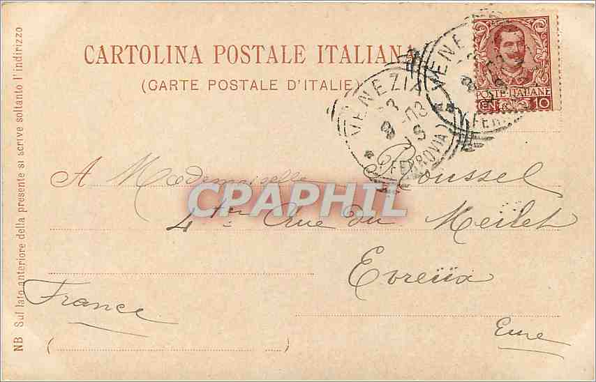 CPA Venezia Ponte dei Sospiri  — Rückseite