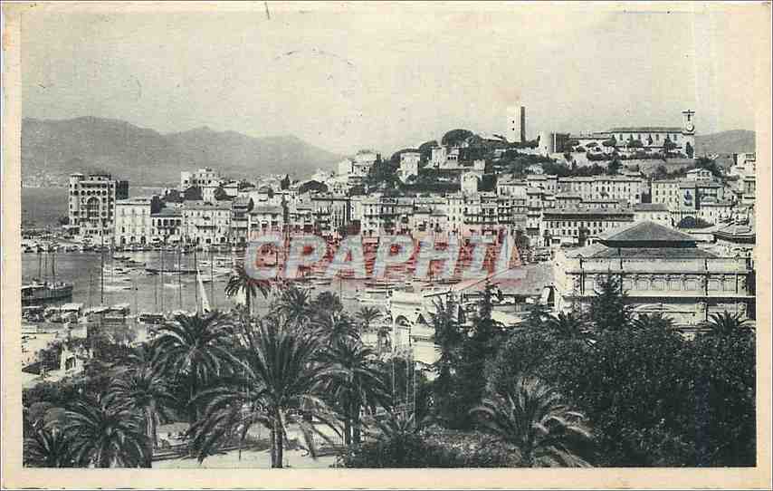 CPA La Cote d'Azur Cannes Le Casino municipal le port et le Suquet 