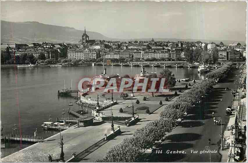 CPM Geneve Vue Generale Bateau