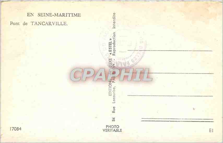 CPM En Seine Maritime Pont de Tancarville  — Rückseite