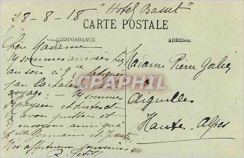 CPA Uriage les Bains L'Etablissement Thermal et le Chateau  — Rückseite