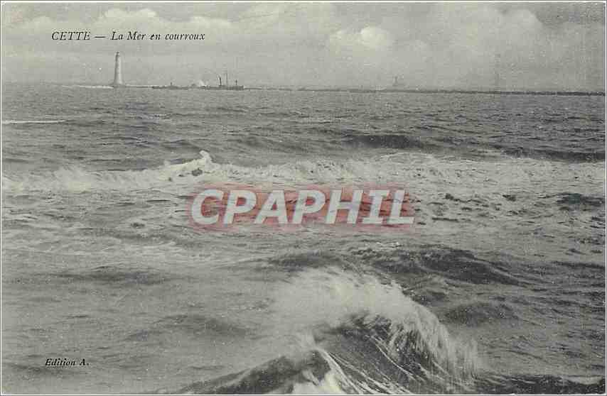 CPA Cette La Mer en Courroux Phare