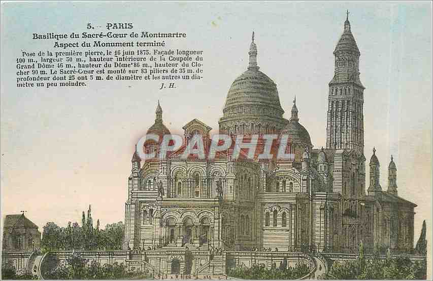 CPA Paris Basilique du Sacre Coeur de Montmartre Aspect du Monument termine 