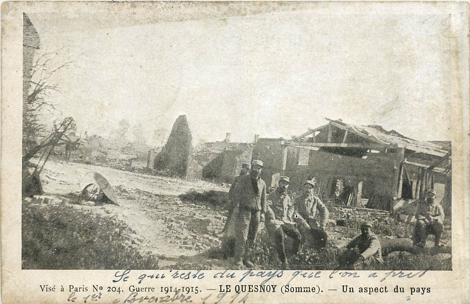 CPA Le Quesnoy Somme Un Aspect du Pays Militaria