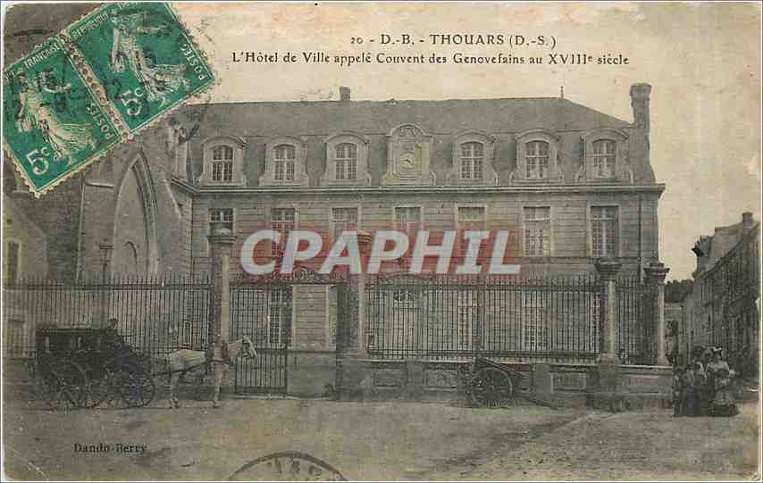 CPA D B Thouars D S L'Hotel de Ville appele Couvent des Genovefains au XVIII 