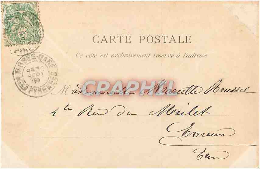CPA Tarbes Place Marcadieu et Fontaine  — Rückseite