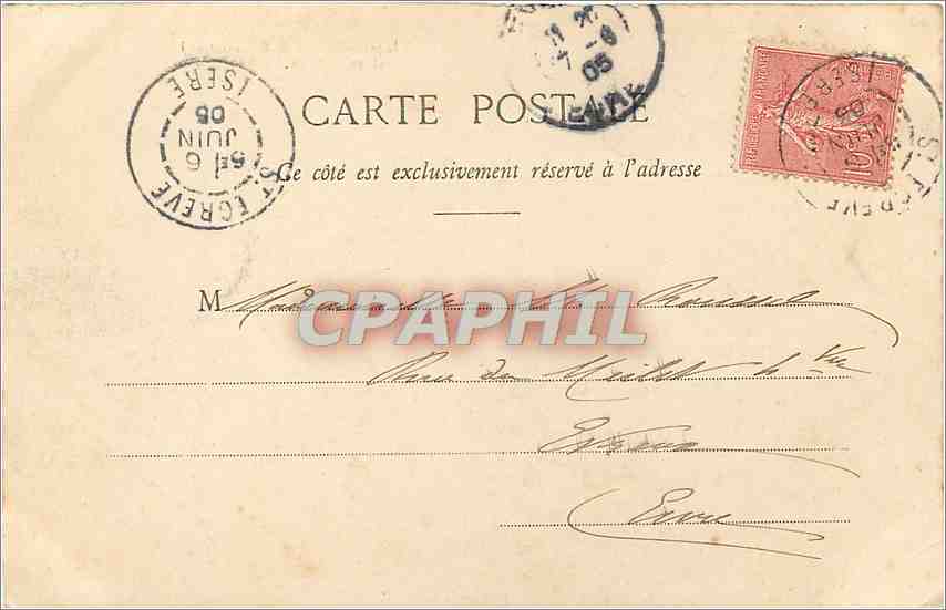 Grenoble - Pont de l'Esplanade et les Forts de Rabot et de la Bastille — J.G. - Phototypie A.B.B.C. France — Verso
