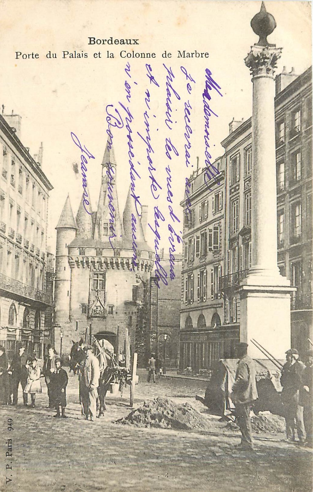 CPA Bordeaux Porte du Palais et la Colonne de Marbre 