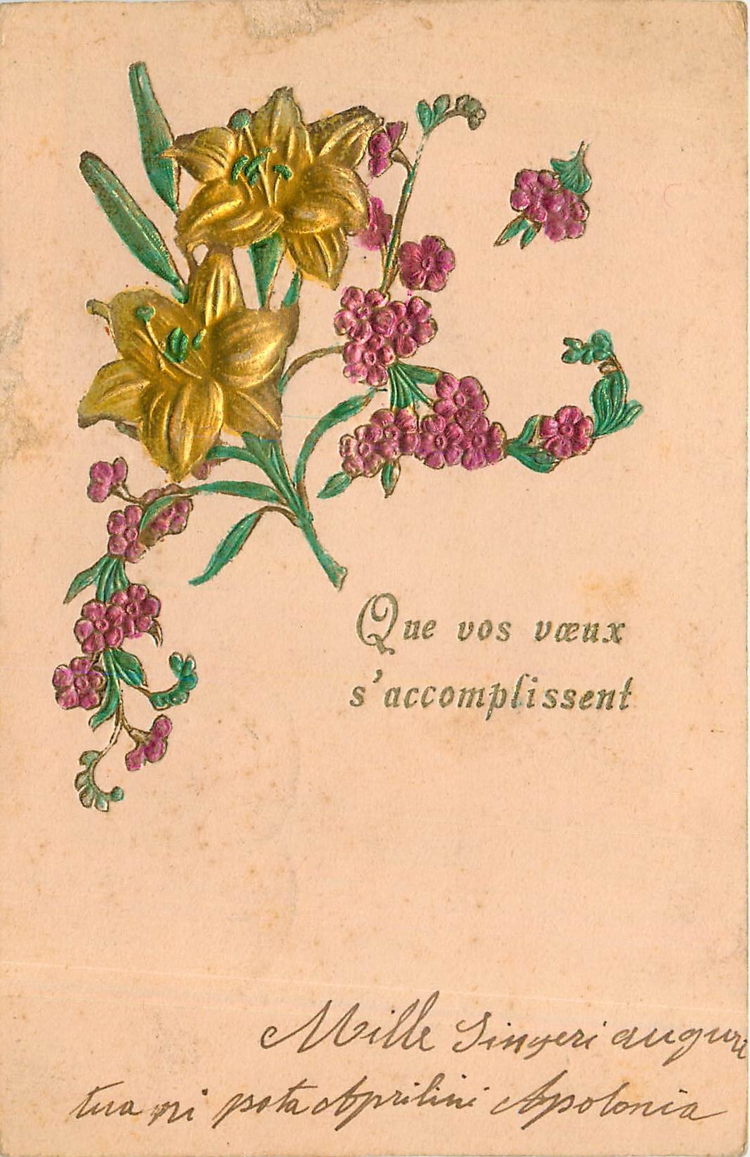 CPA Que vos Vieux s'Accomplisent Fleurs