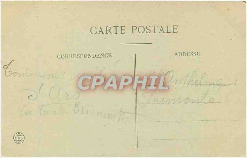 CPA Eglise d'Ars Ain Peinture de la Chapelle de la Chasse  — Rückseite