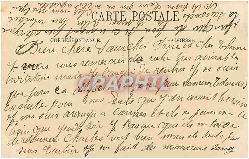 CPA Le Cannet Vue generale prise du Tivoli  — Rückseite