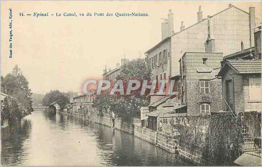 CPA Epinal Le Canal vu du Pont des Quatre Nations 