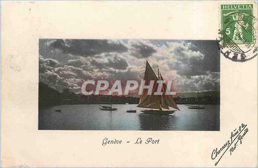 CPA Geneve Le Port Bateau
