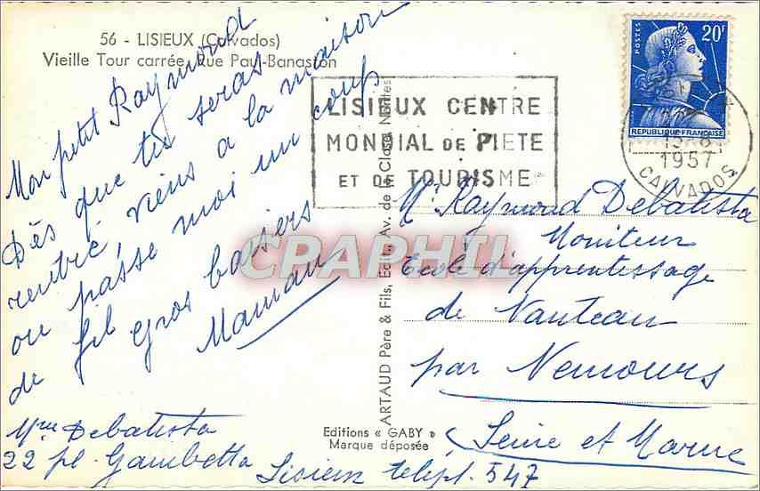 Vieille Tour carrée — Rue Paul-Banaston — Éditions Gaby, Série 547 — Rückseite