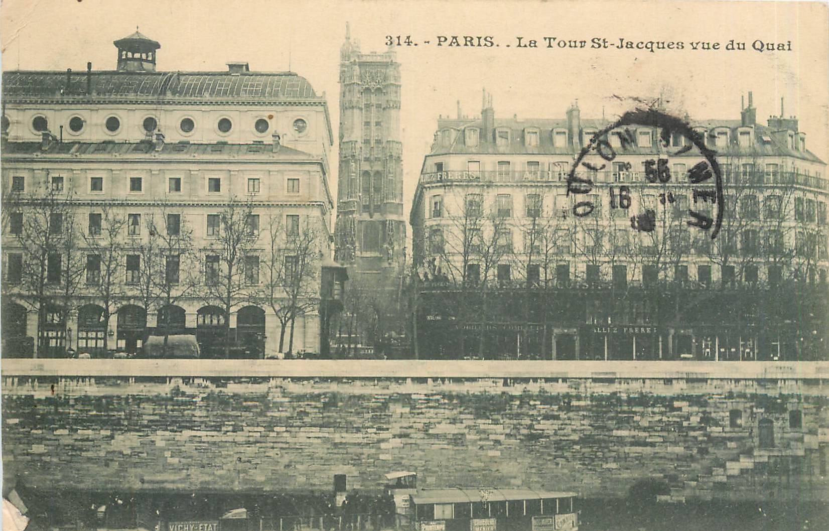 CPA Paris La Tour St Jacques vue du Quai 