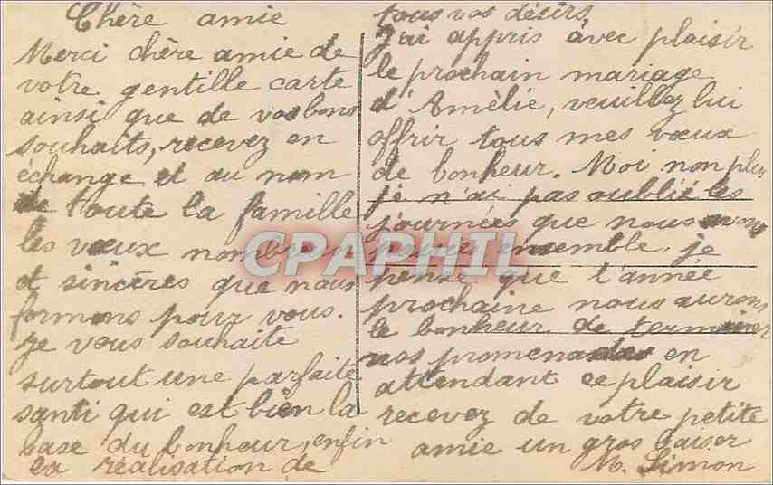 CPA Bonne Annee Femme Fer a cheval — Rückseite