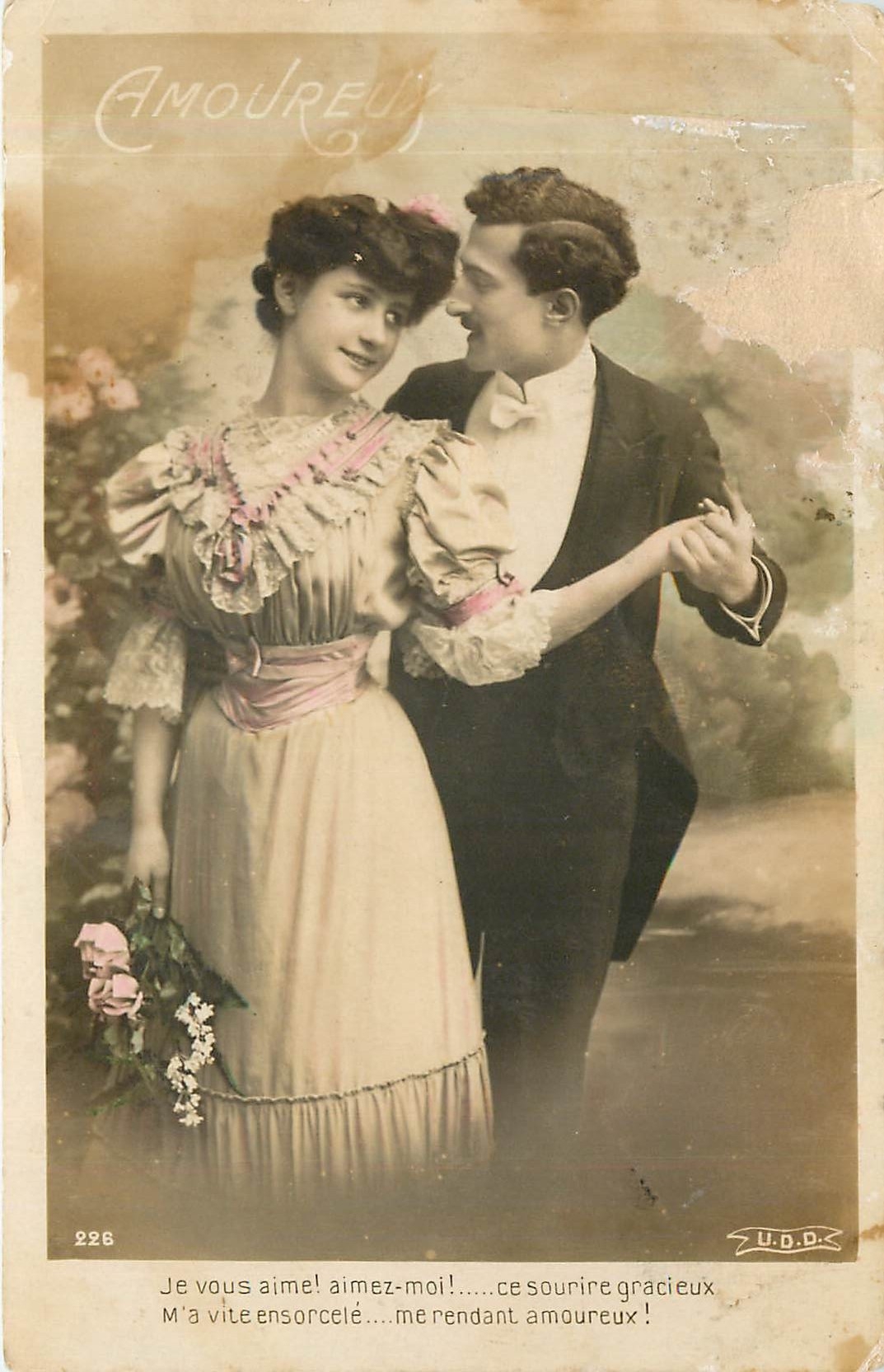 CPA Amoure Je vous aime aimez moi ce sourire gracieux Femme