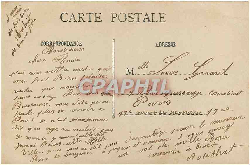 CPA Un petit souvenir d'une grande amitie Homme — Rückseite