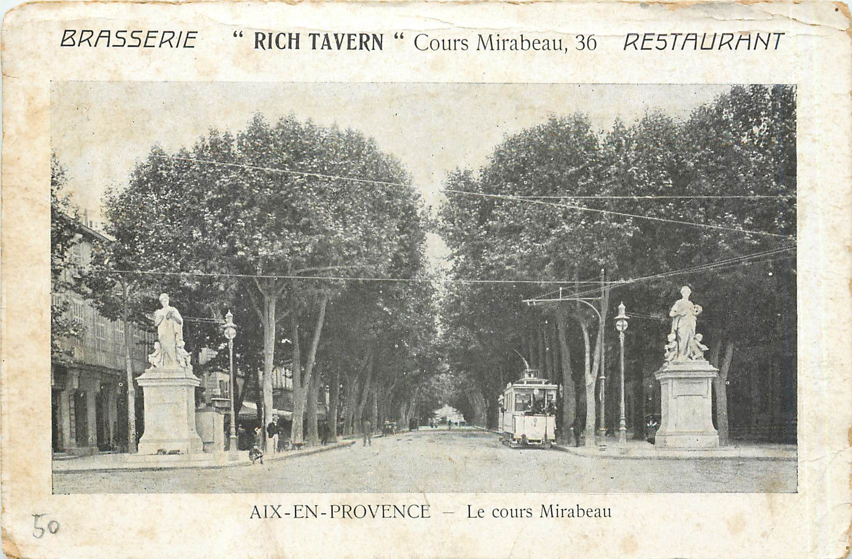 CPA Aix en Provence Le cours Mirabeau Brasserie Rich Tavern Cours Mirabeau Restaurant