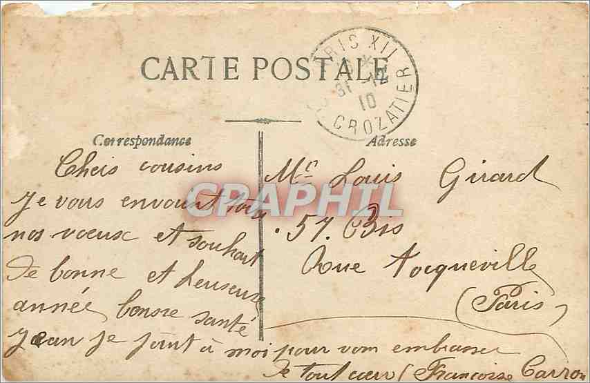 CPA Bonne Annee Femme — Rückseite