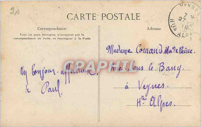 CPA D'Aix en Provence Le vous envoie ces Fleurs  — Verso