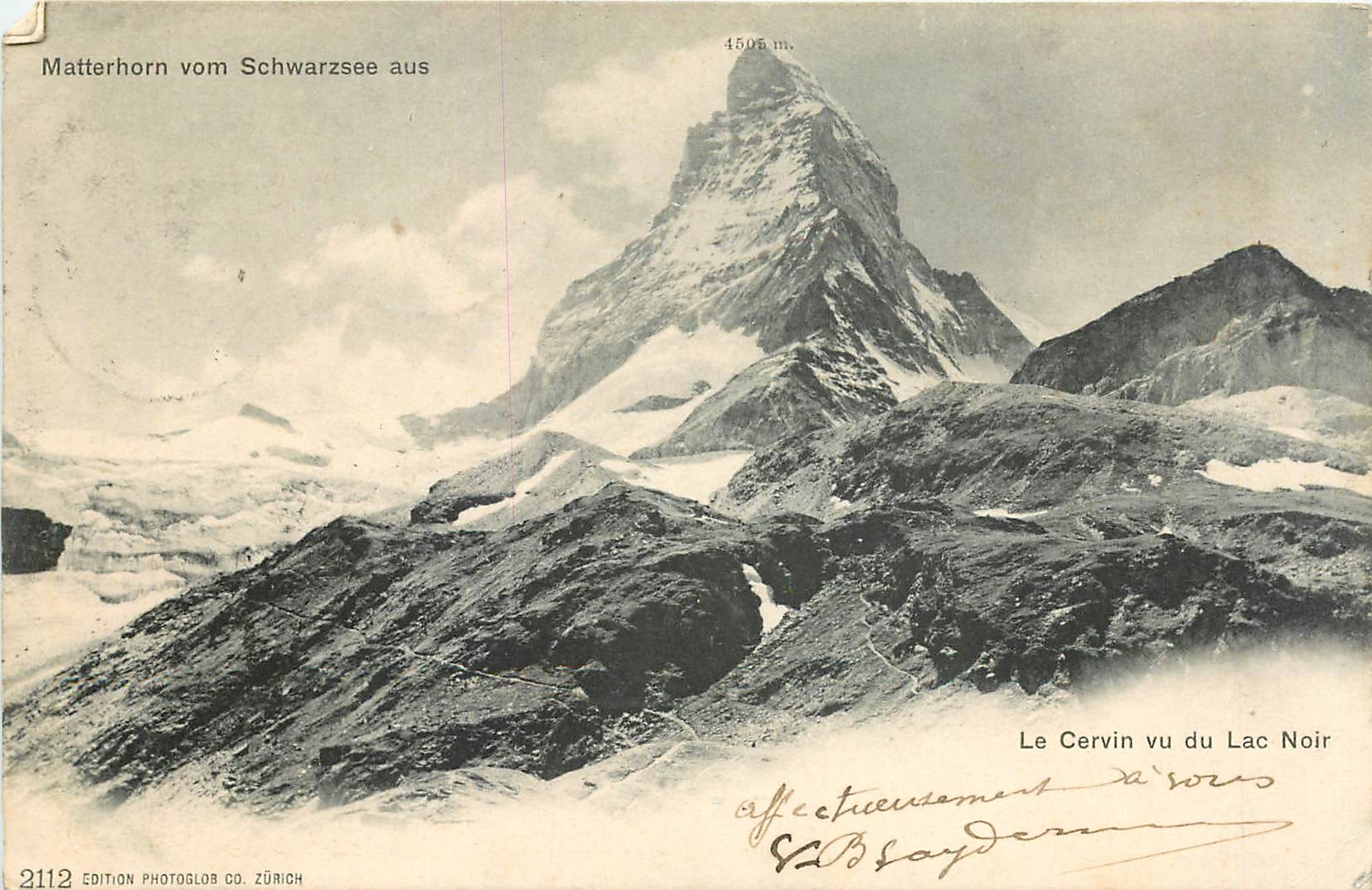 CPA Matterhorn vom Schwarzsee aus Le Cervin vu du Lac Noir 