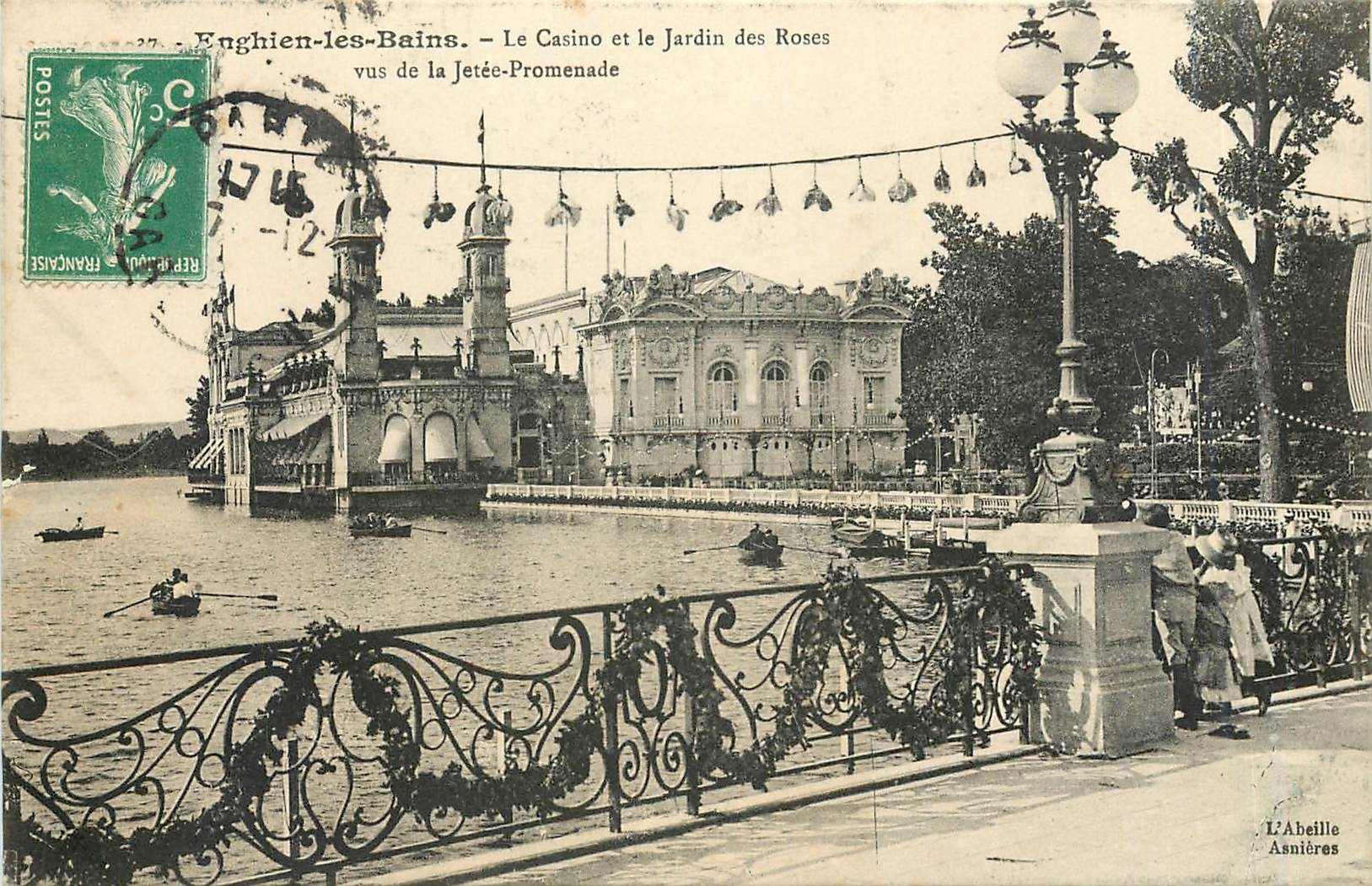 Enghien-les-Bains — Le Casino et le Jardin des Roses vus de la Jetée-Promenade — L'Abellie, Asnières