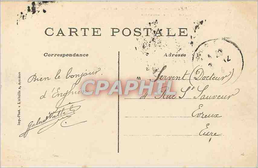Enghien-les-Bains — Le Casino et le Jardin des Roses vus de la Jetée-Promenade — L'Abellie, Asnières — Verso