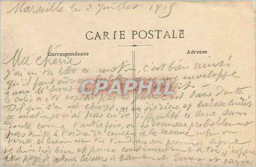 CPA Marseille ND de la Garde  — Rückseite