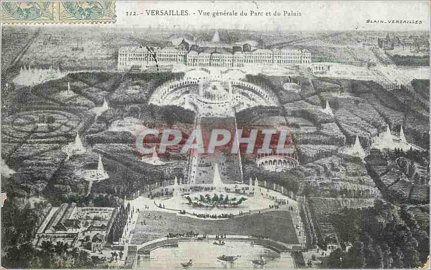 CPA Versailles Vue generale du Parc et du Palais 