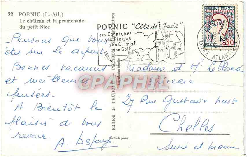 CPM Pornic Le chateau et la promenade du petit Nice  — Rückseite